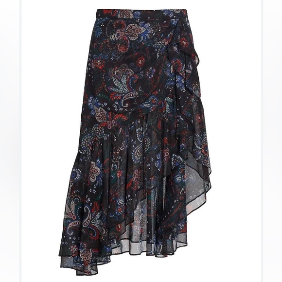 Veronica Beard Tiara Silk Ruffle Midi Skirt size 4 - Picture 3 of 9